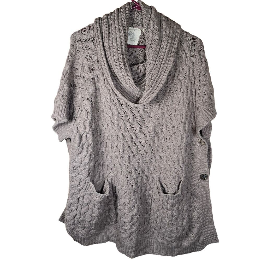 Angel of the North Sweater Wool Blend Medium Large Taupe